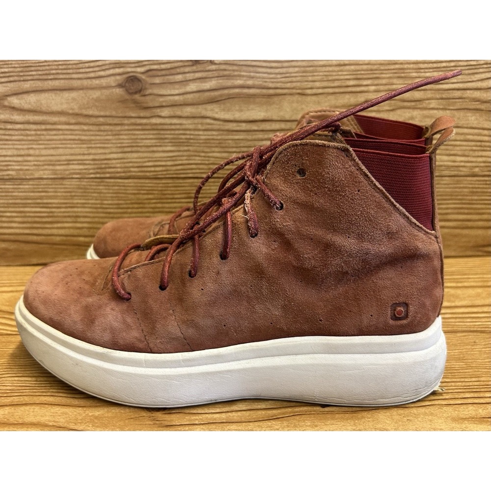 TSUBO Womens Lace Leather Athletic Walking Hiking‎ Shoes Red Sz 8